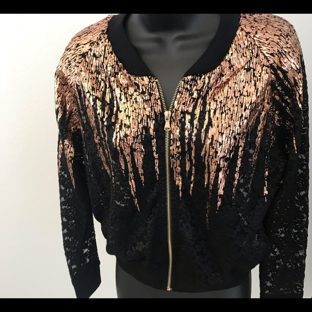 Jacket new with tags blk/ rose gold